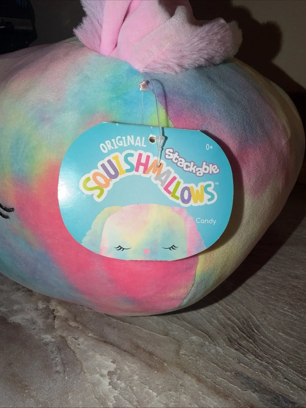 Squishmallows Rainbow CANDY Tie-Dye Bunny Plush - Pink Blue Yellow
